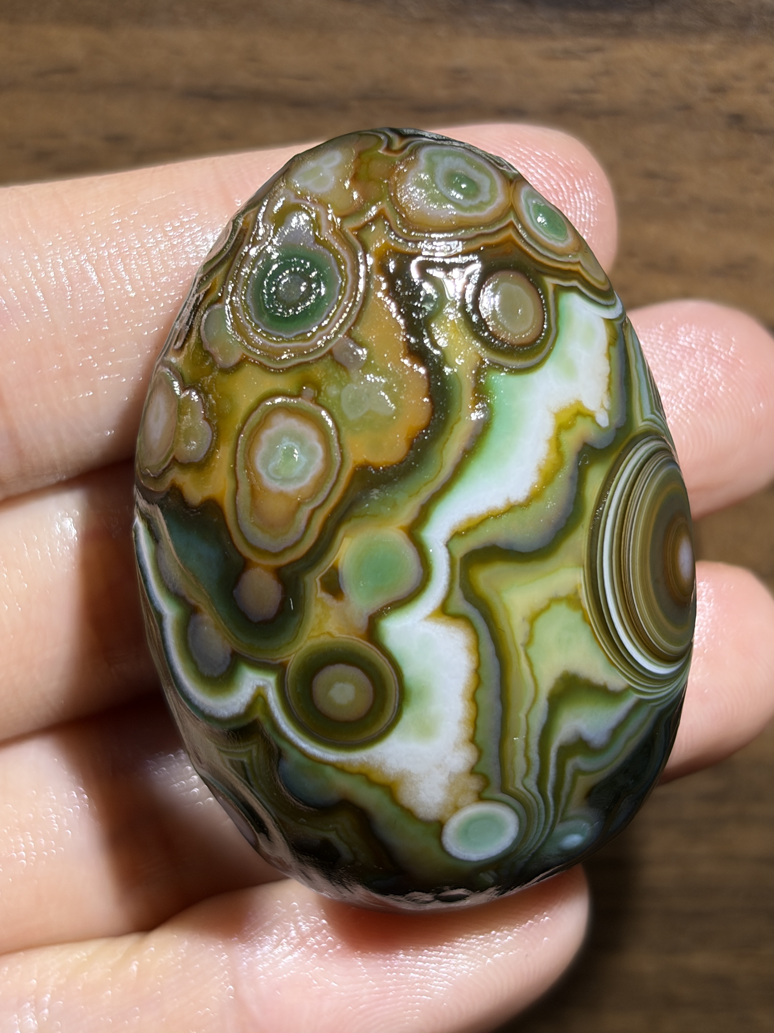 Mongolian Gobi flower‑eye agate（C13）1.97×1.38×0.87 in
