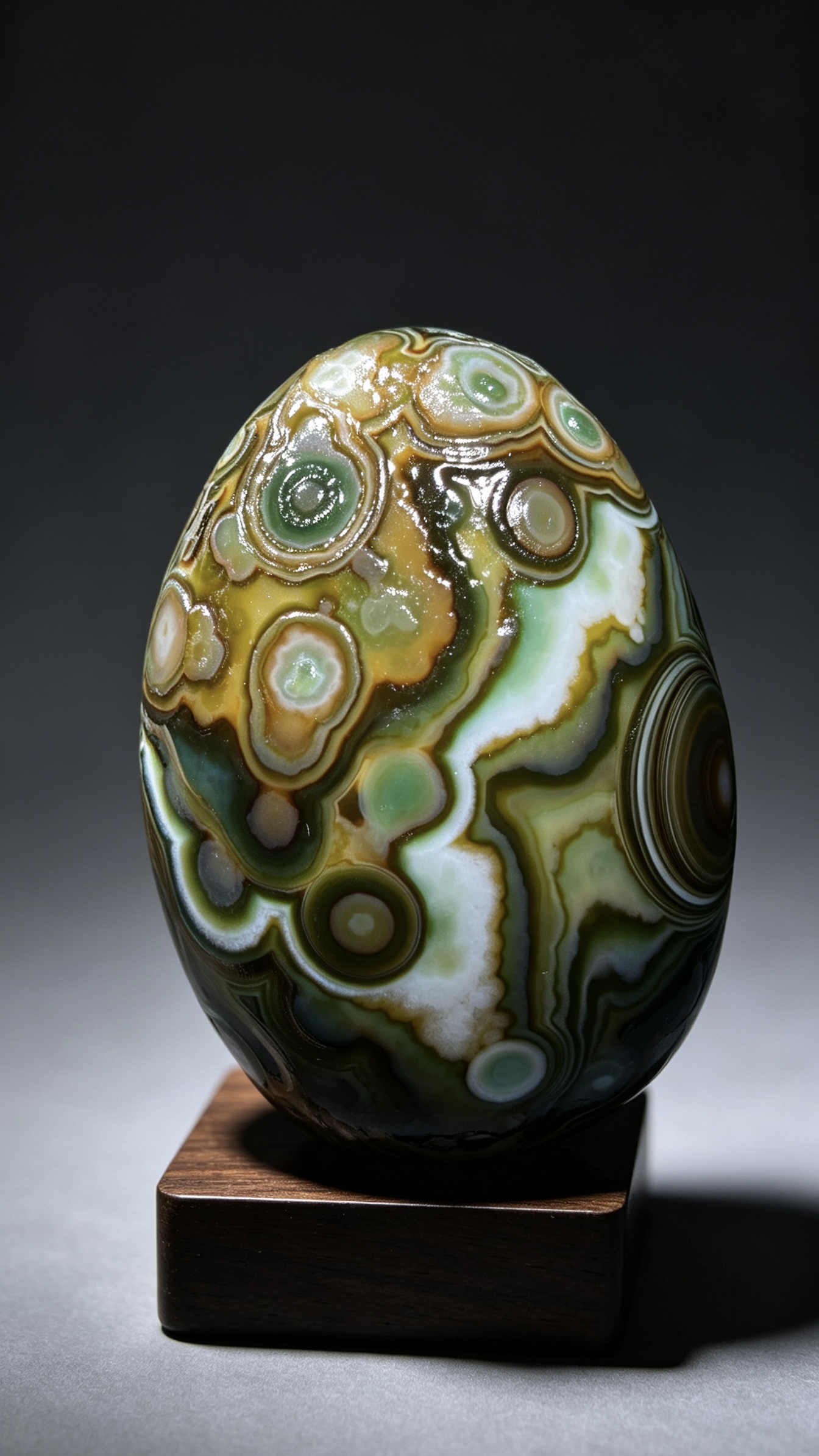 Mongolian Gobi flower‑eye agate（C13）1.97×1.38×0.87 in