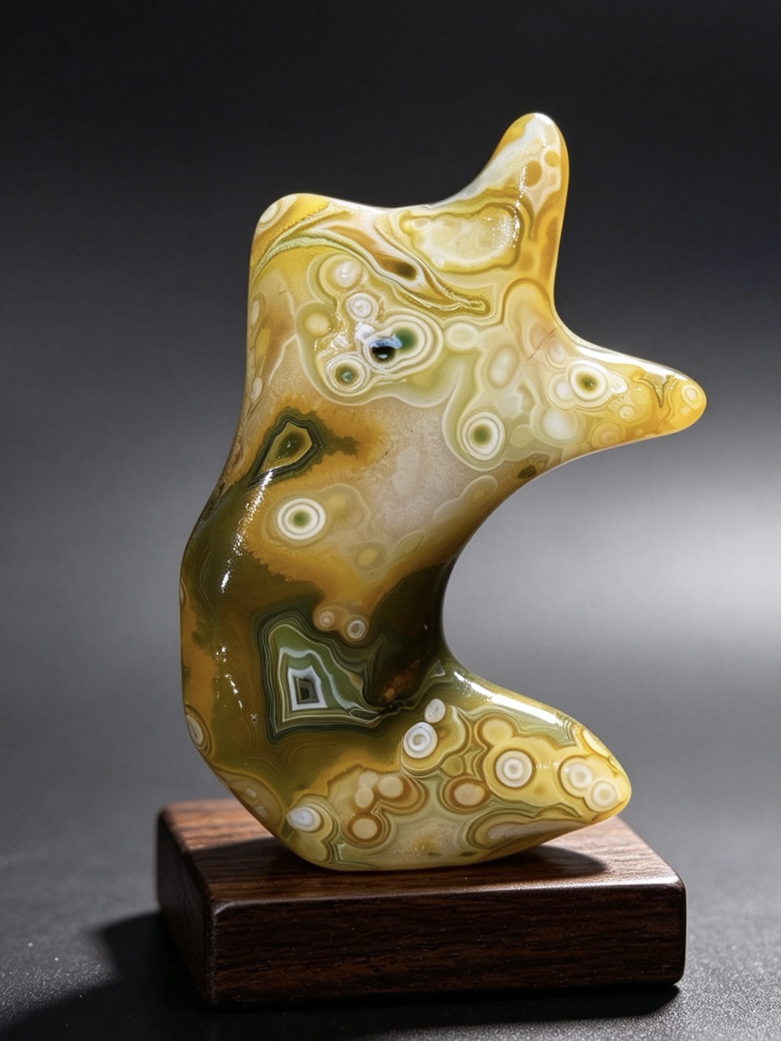 Mongolian Gobi flower‑eye agate（E1） 5.16×2.95×1.18 in