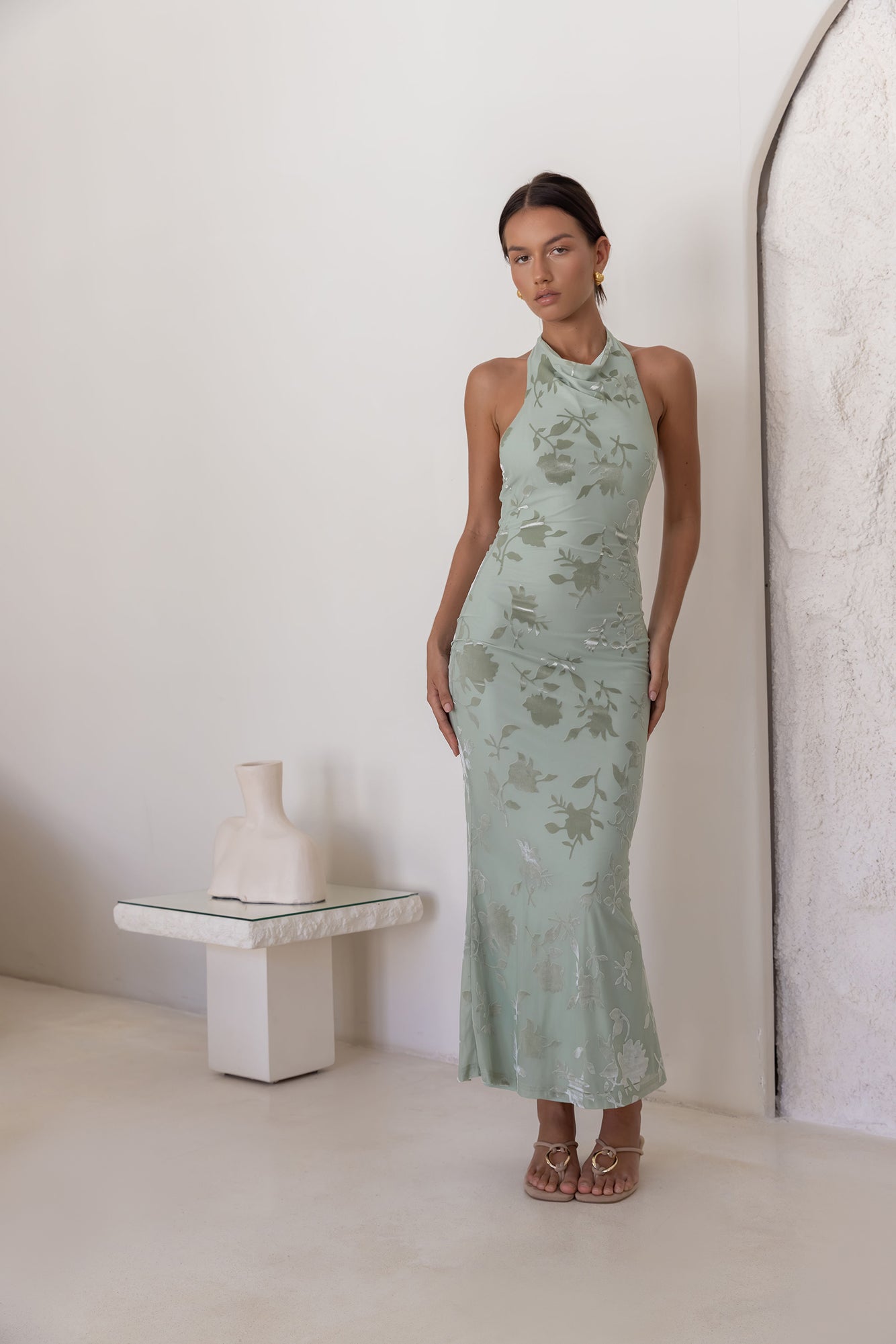 Tropic Whisper Maxi Dress Sage-Seaa Fashion
