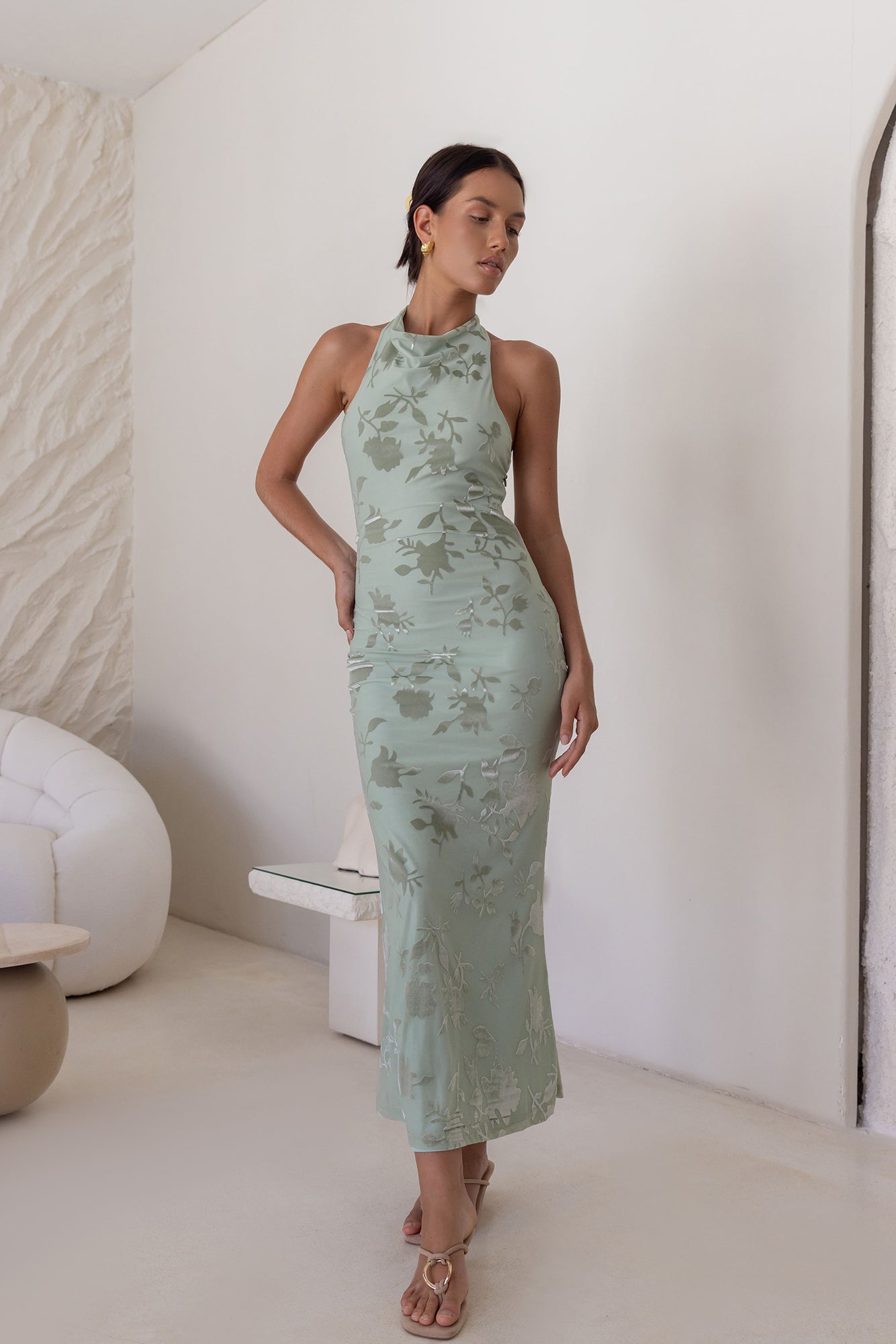 Tropic Whisper Maxi Dress Sage-Seaa Fashion
