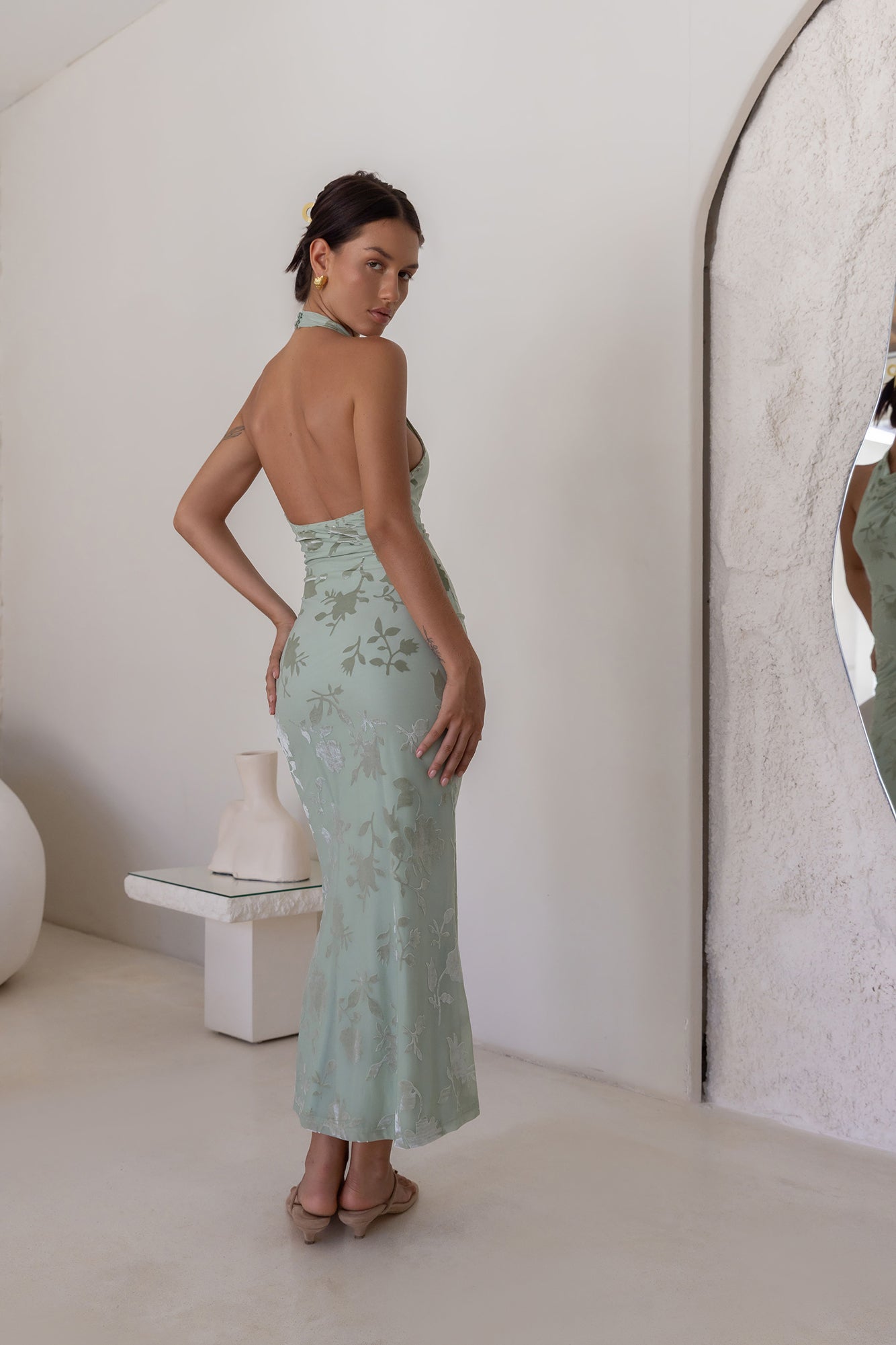 Tropic Whisper Maxi Dress Sage-Seaa Fashion