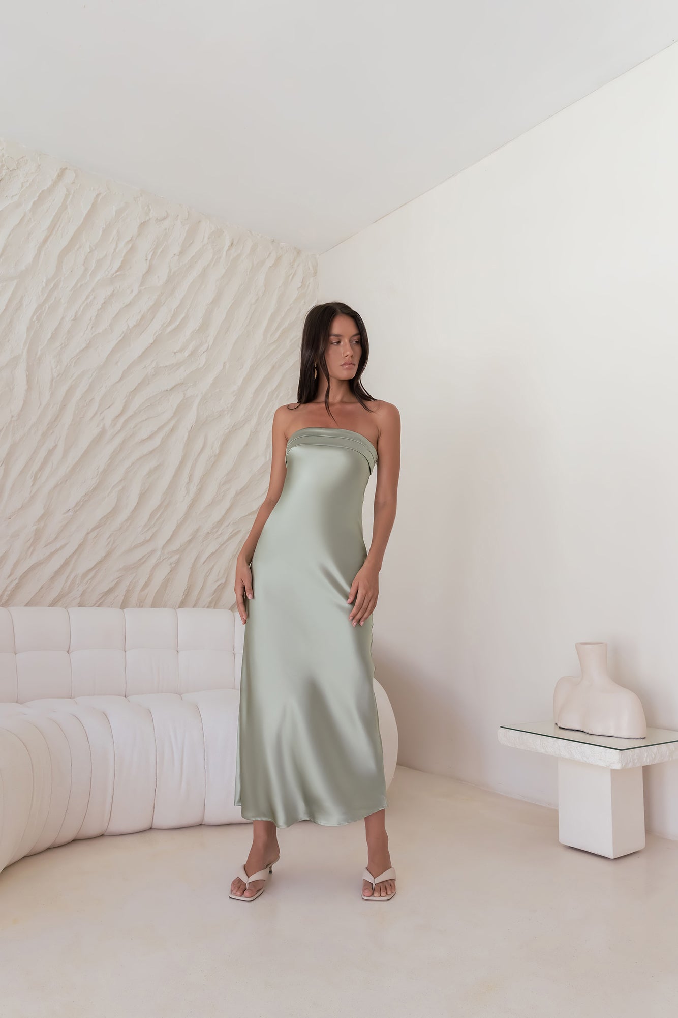 Gleam In Gold Maxi Dress Khaki-Seaa Fashion