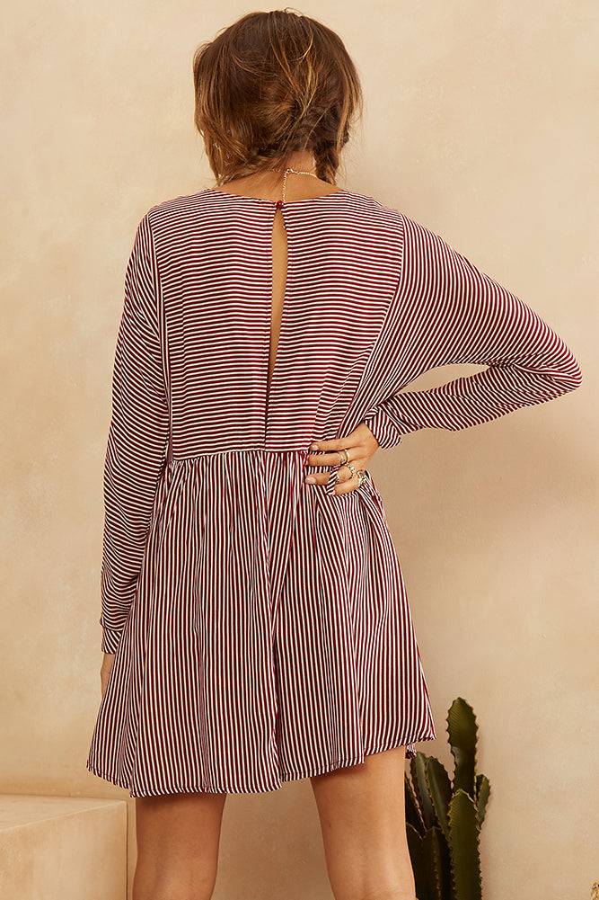 A Sudden Light Dress Wine-Seaa Fashion