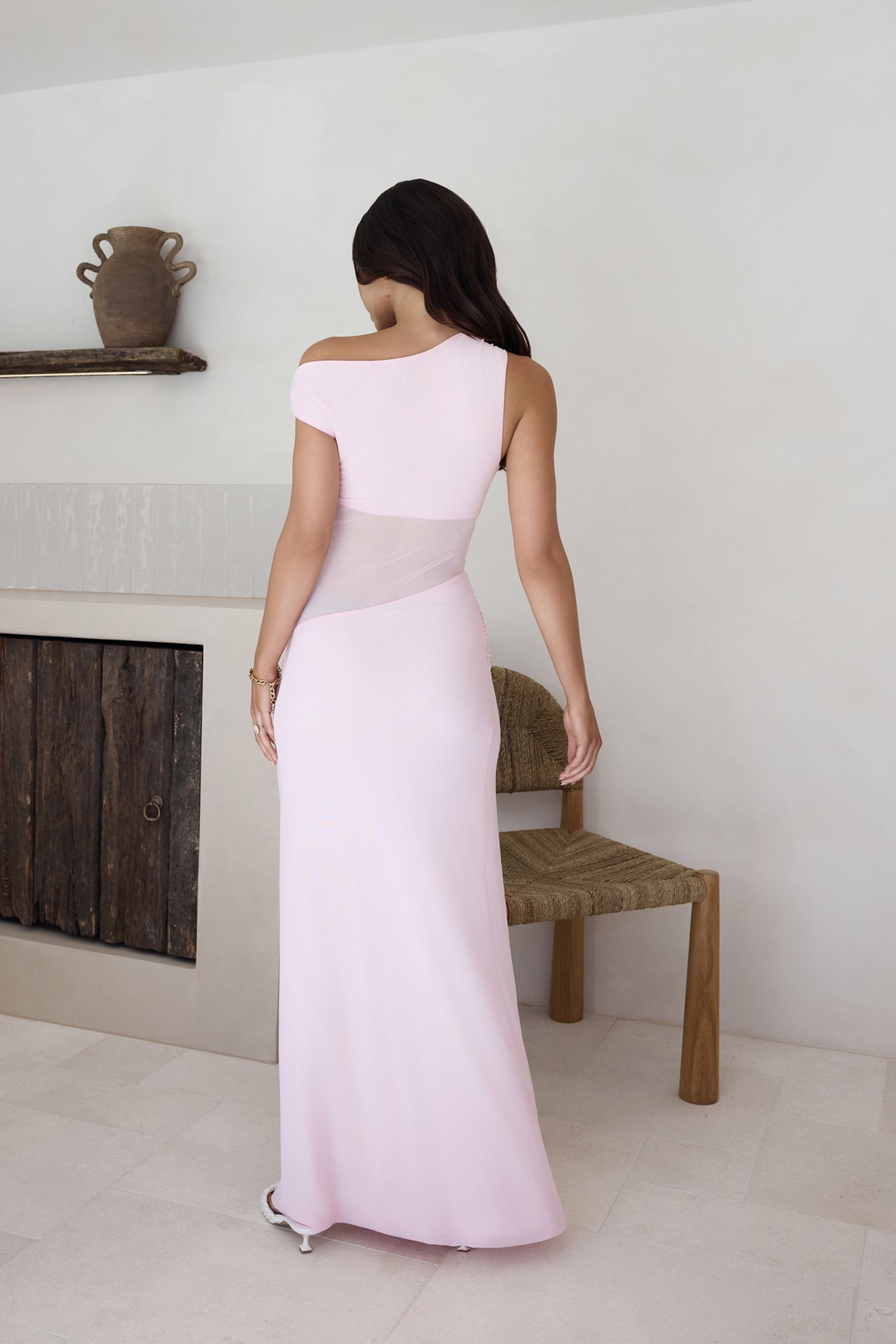 Naelle One Shoulder Maxi Dress Musk-Seaa Fashion