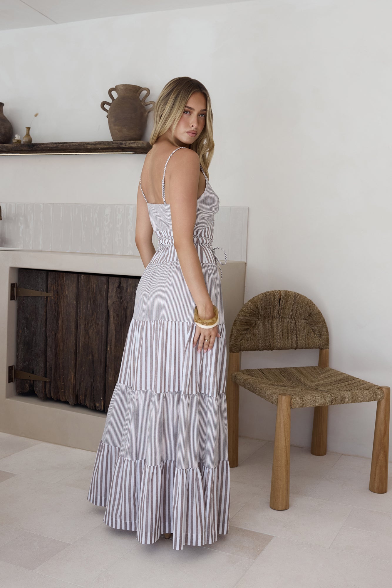 Picnic Season Maxi Dress Beige-Seaa Fashion