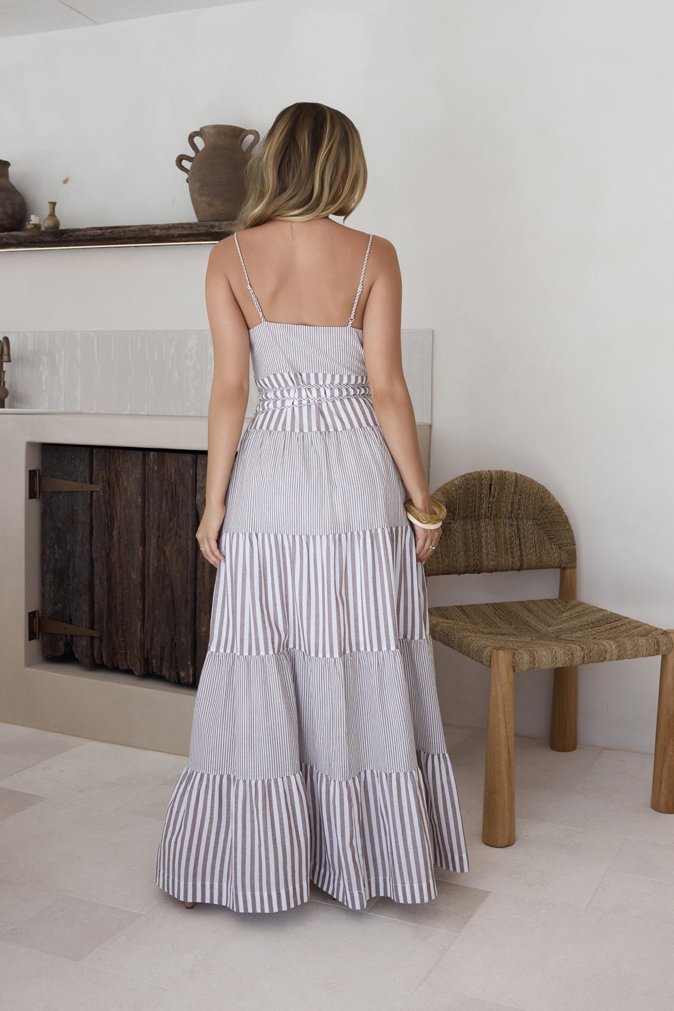 Picnic Season Maxi Dress Beige-Seaa Fashion