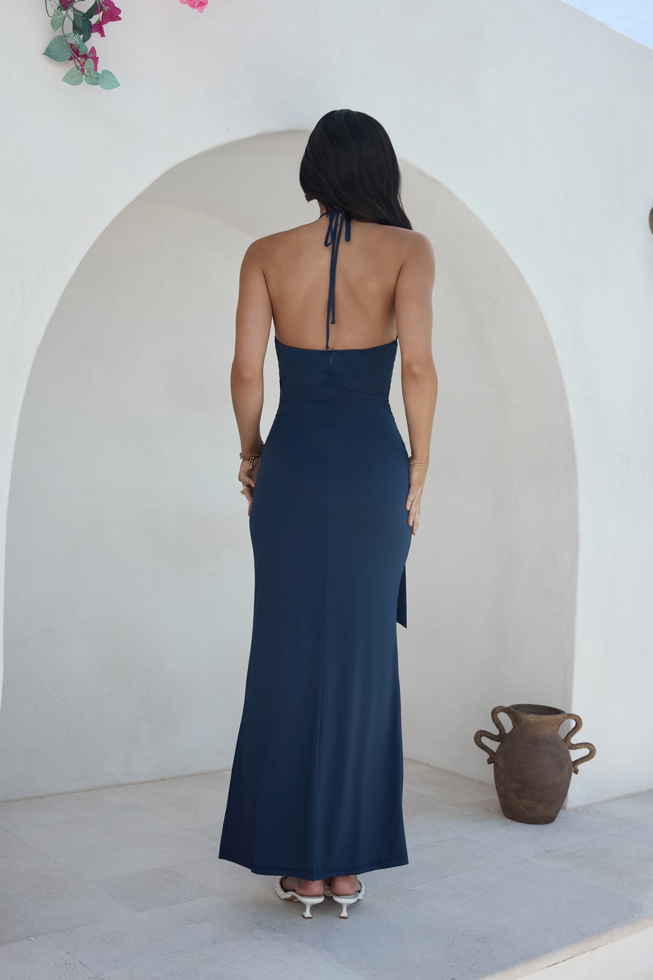 Yours With Love Halter Maxi Dress Navy-Seaa Fashion