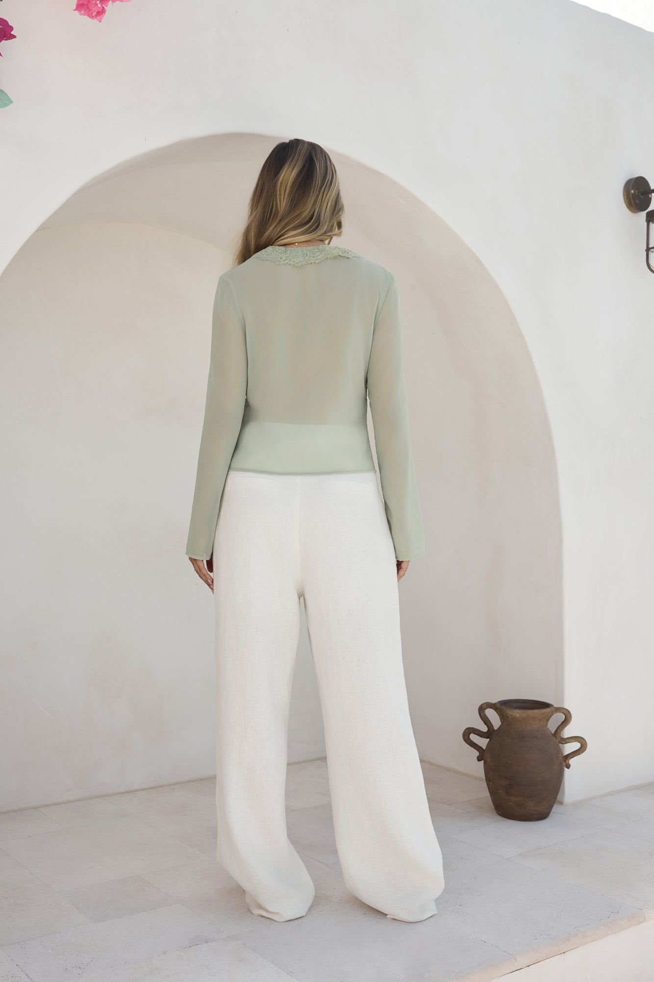 Stroke Of Luck Long Sleeve Top Sage-Seaa Fashion