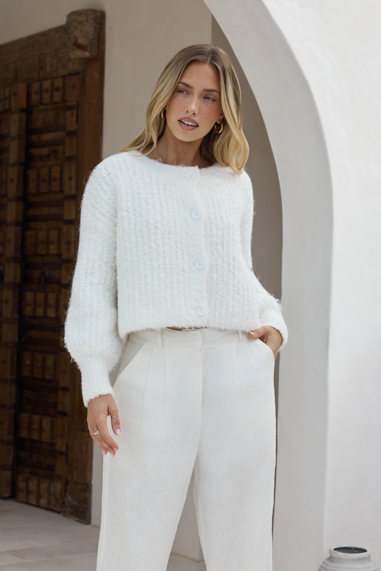 Ice Queen Knit Cardigan White-Seaa Fashion
