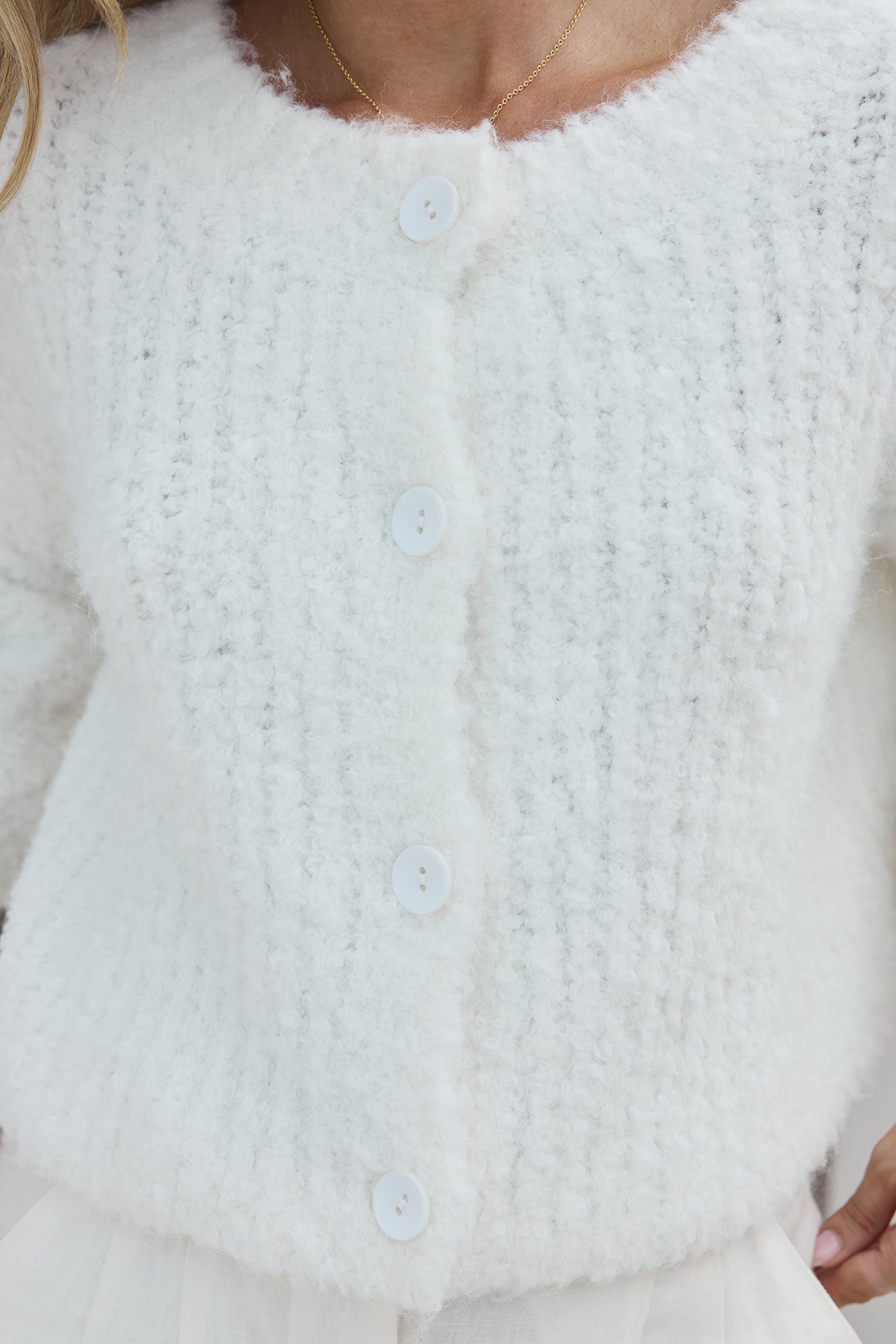 Ice Queen Knit Cardigan White-Seaa Fashion
