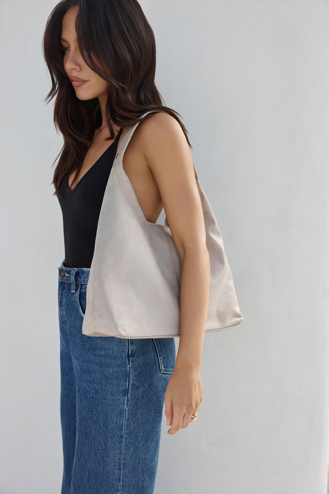 Tammy Shoulder Bag Mist Suede-Seaa Fashion