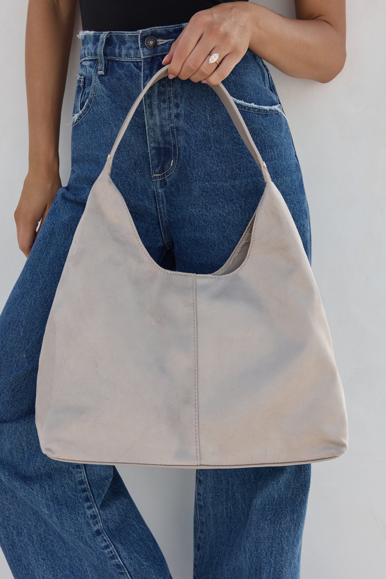 Tammy Shoulder Bag Mist Suede-Seaa Fashion