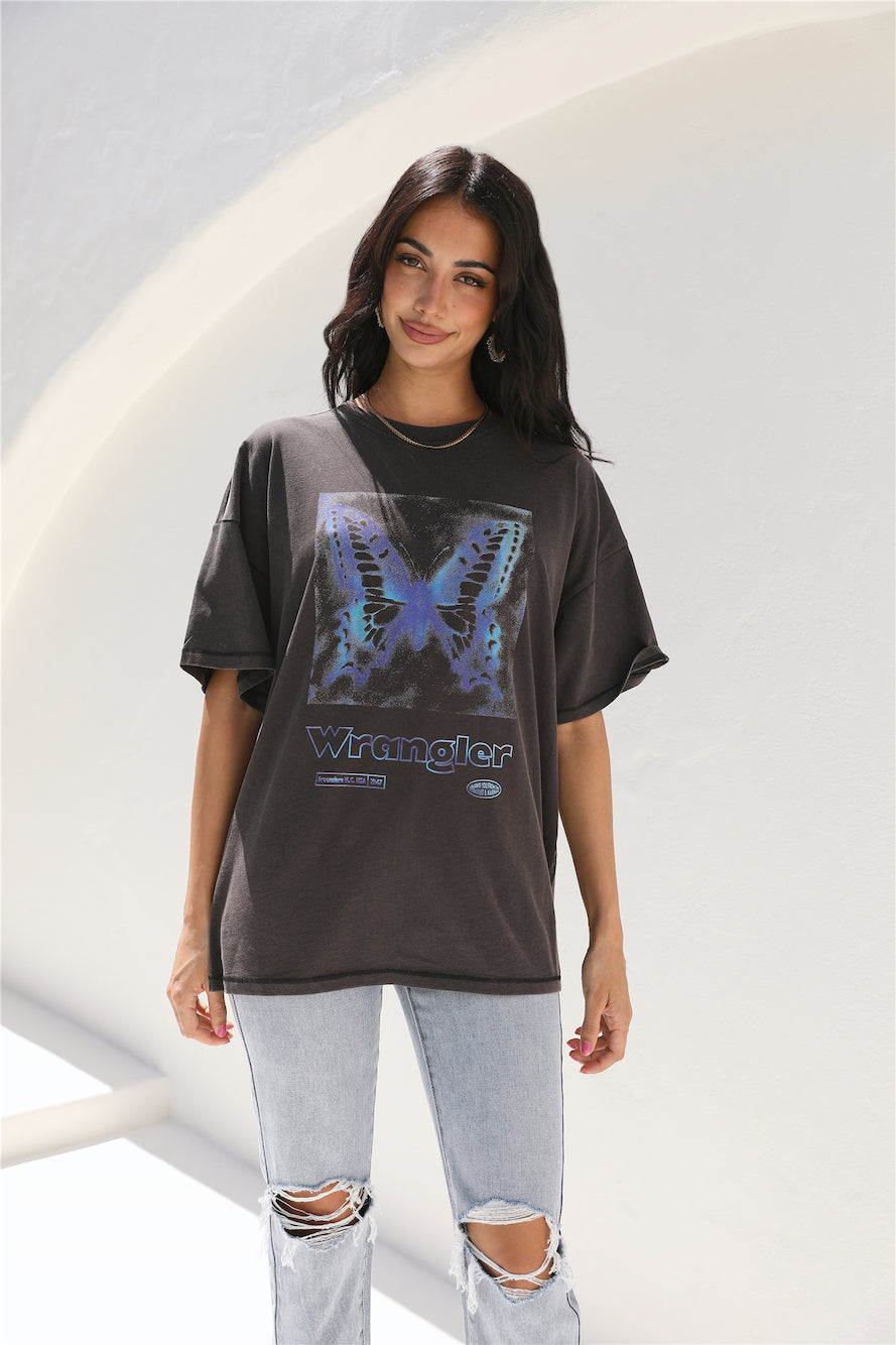 WRANGLER Butterfly Effect Tee Worn Black-Seaa Fashion