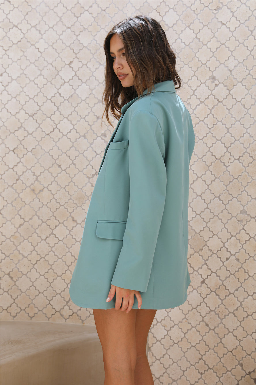 RUNAWAY THE LABEL Bungalow Blazer Dark Sage-Seaa Fashion