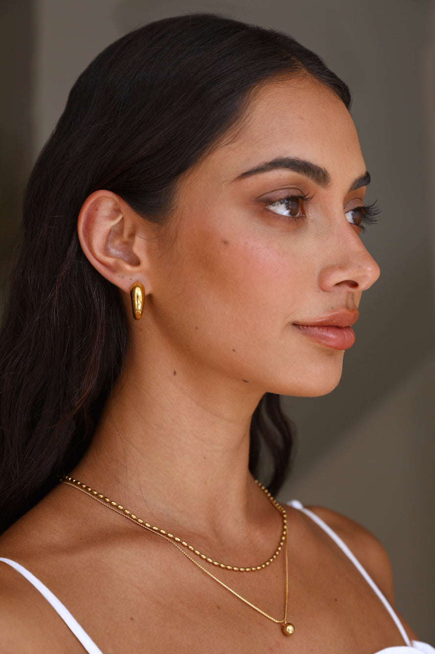 18k Gold Plated Brush With Fate Earrings-Seaa Fashion