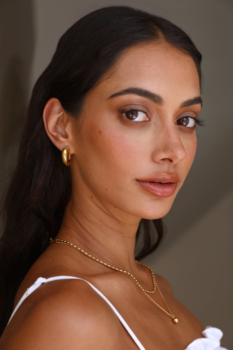 18k Gold Plated Brush With Fate Earrings-Seaa Fashion