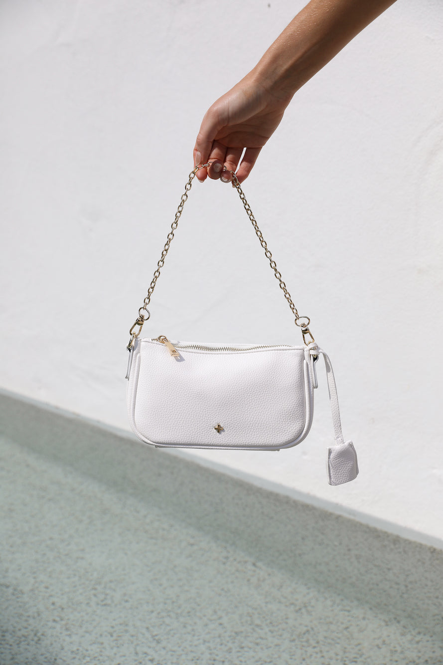 PETA + JAIN Arizona Bag White Pebble-Seaa Fashion