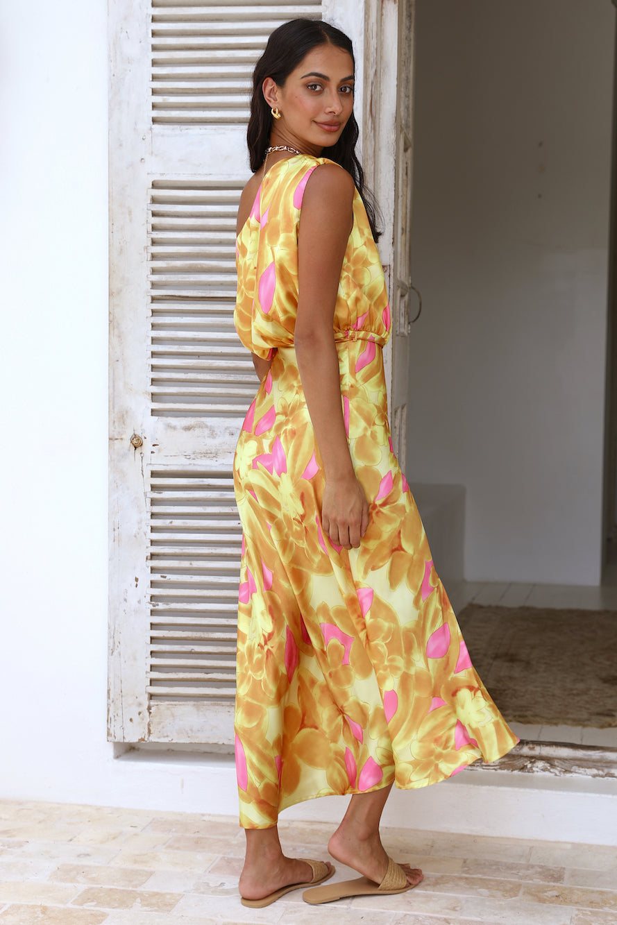 Kissing In The Rain Maxi Dress Yellow-Seaa Fashion