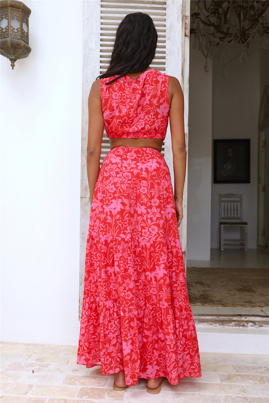 CHARLIE HOLIDAY Cheyenne Maxi Skirt Tropical Floral-Seaa Fashion