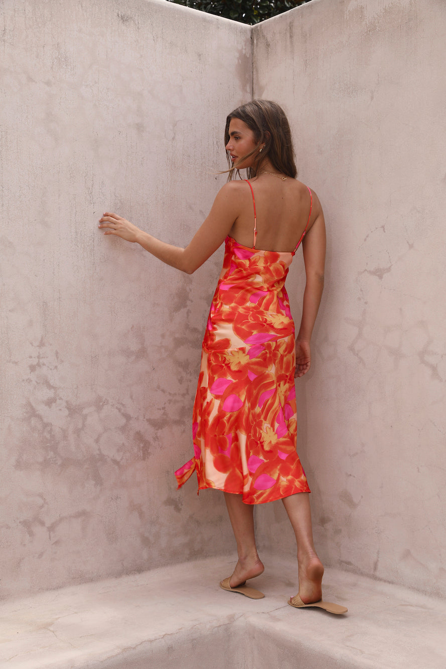 Before Dawn Midi Dress Orange-Seaa Fashion