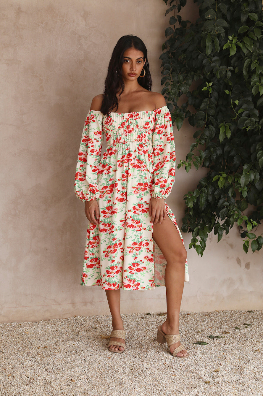 Love Affair Midi Dress Floral-Seaa Fashion