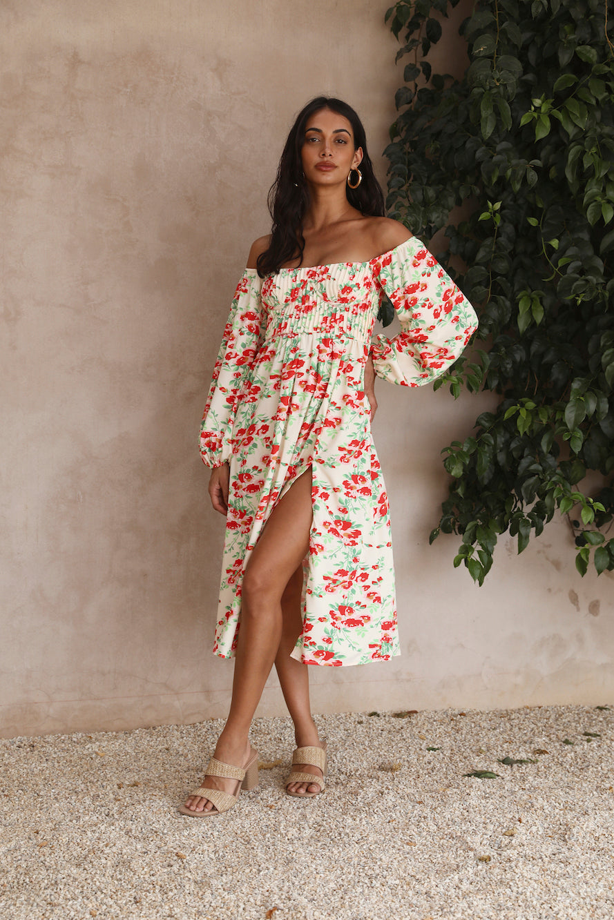 Love Affair Midi Dress Floral-Seaa Fashion