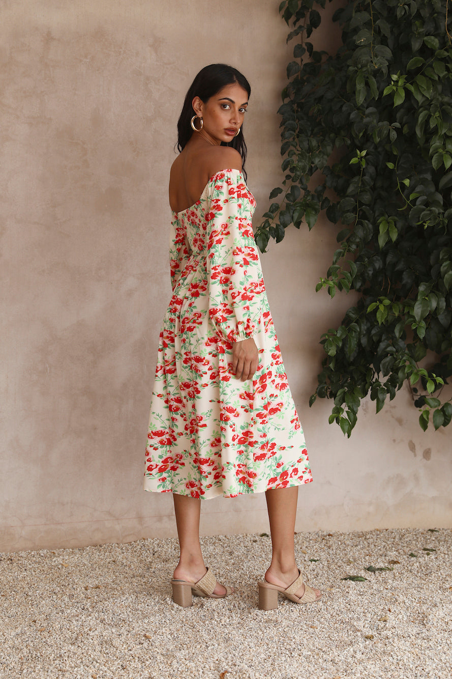 Love Affair Midi Dress Floral-Seaa Fashion