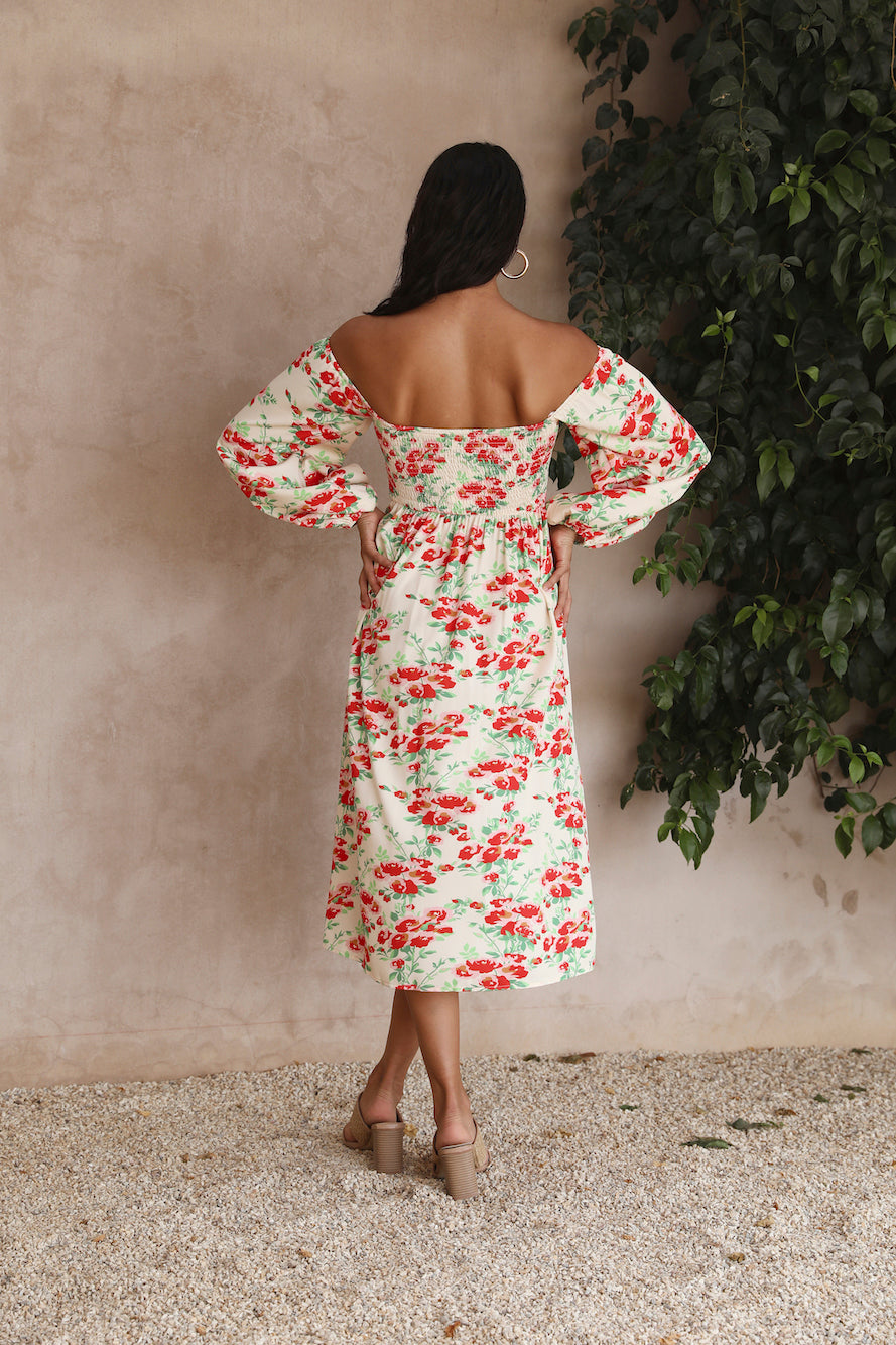 Love Affair Midi Dress Floral-Seaa Fashion