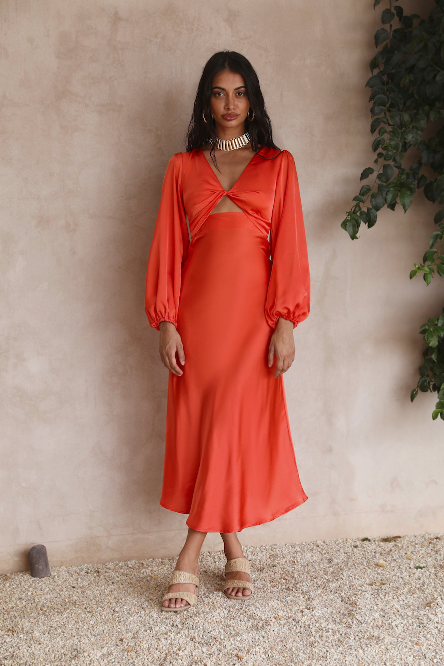 City Lights Maxi Dress Orange-Seaa Fashion