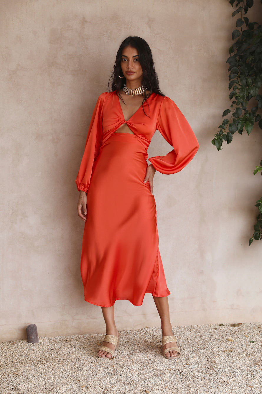 City Lights Maxi Dress Orange-Seaa Fashion