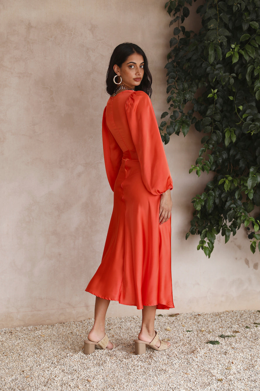 City Lights Maxi Dress Orange-Seaa Fashion