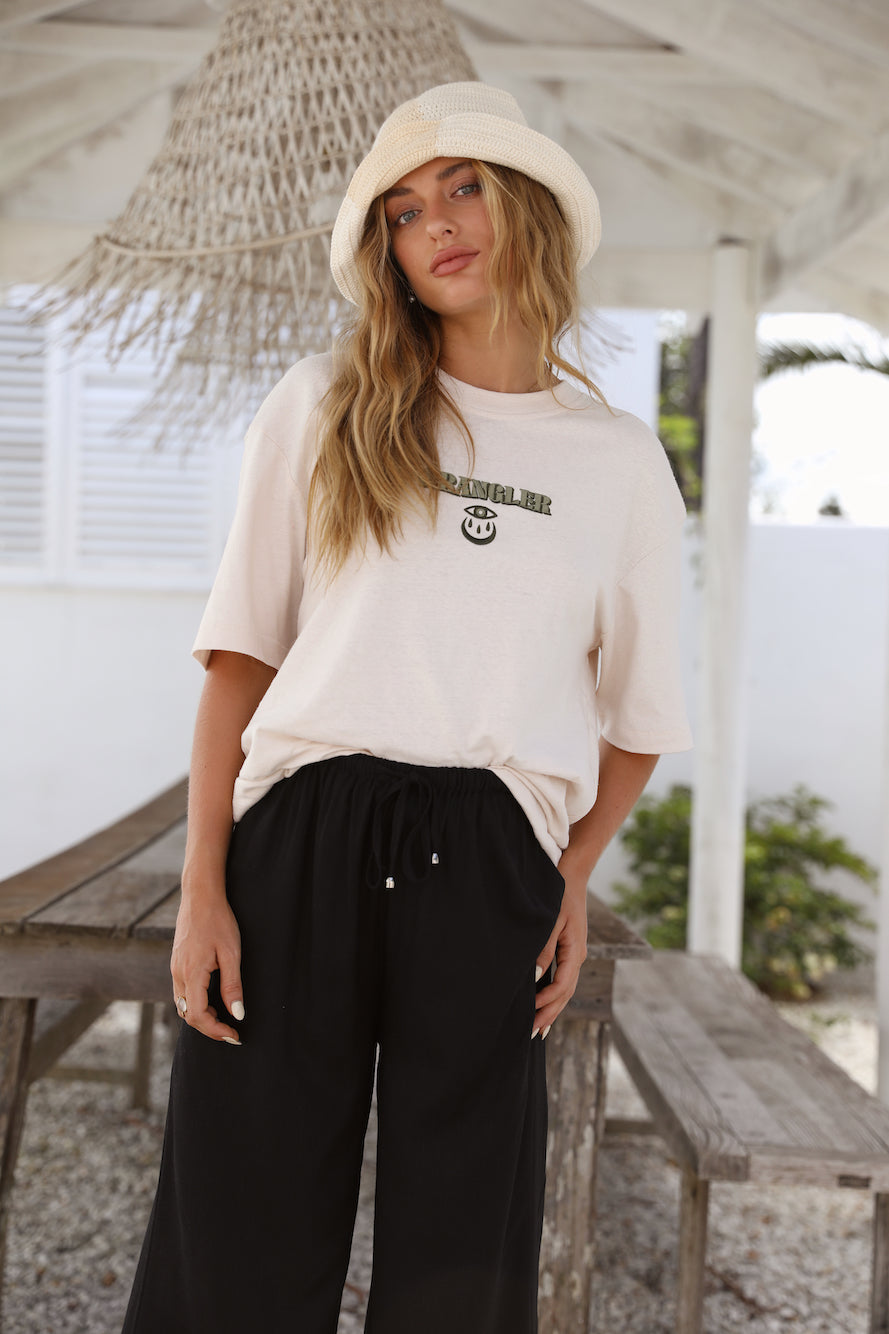 WRANGLER Baggy Hemp Tee Ecru-Seaa Fashion
