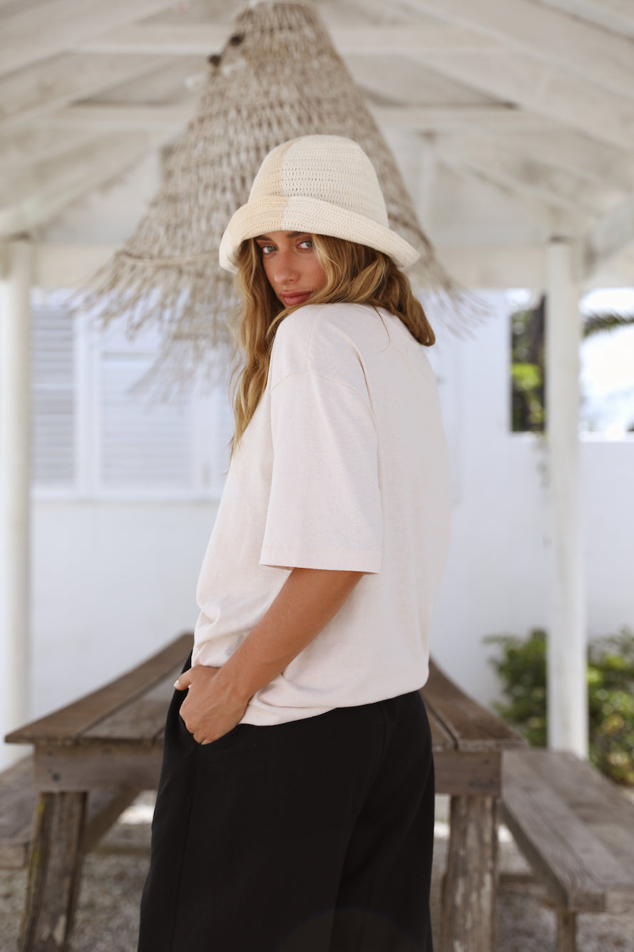 WRANGLER Baggy Hemp Tee Ecru-Seaa Fashion