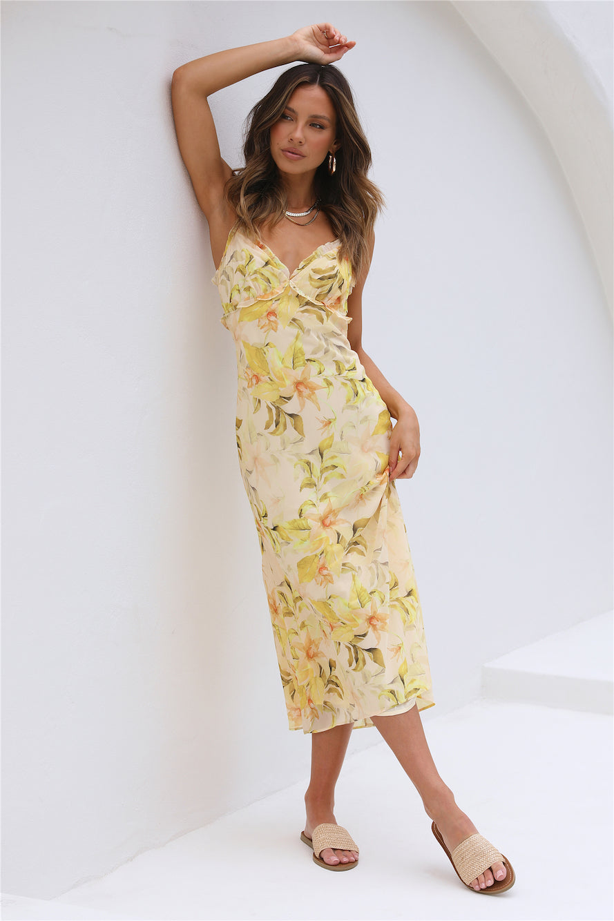 Sunkissed Midi Dress Yellow-Seaa Fashion