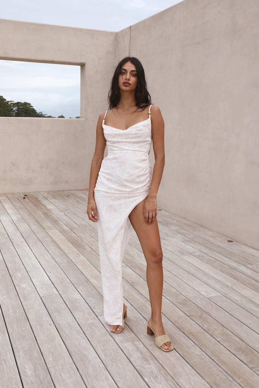 HELLO MOLLY White Sand Oasis Maxi Dress Pink-Seaa Fashion