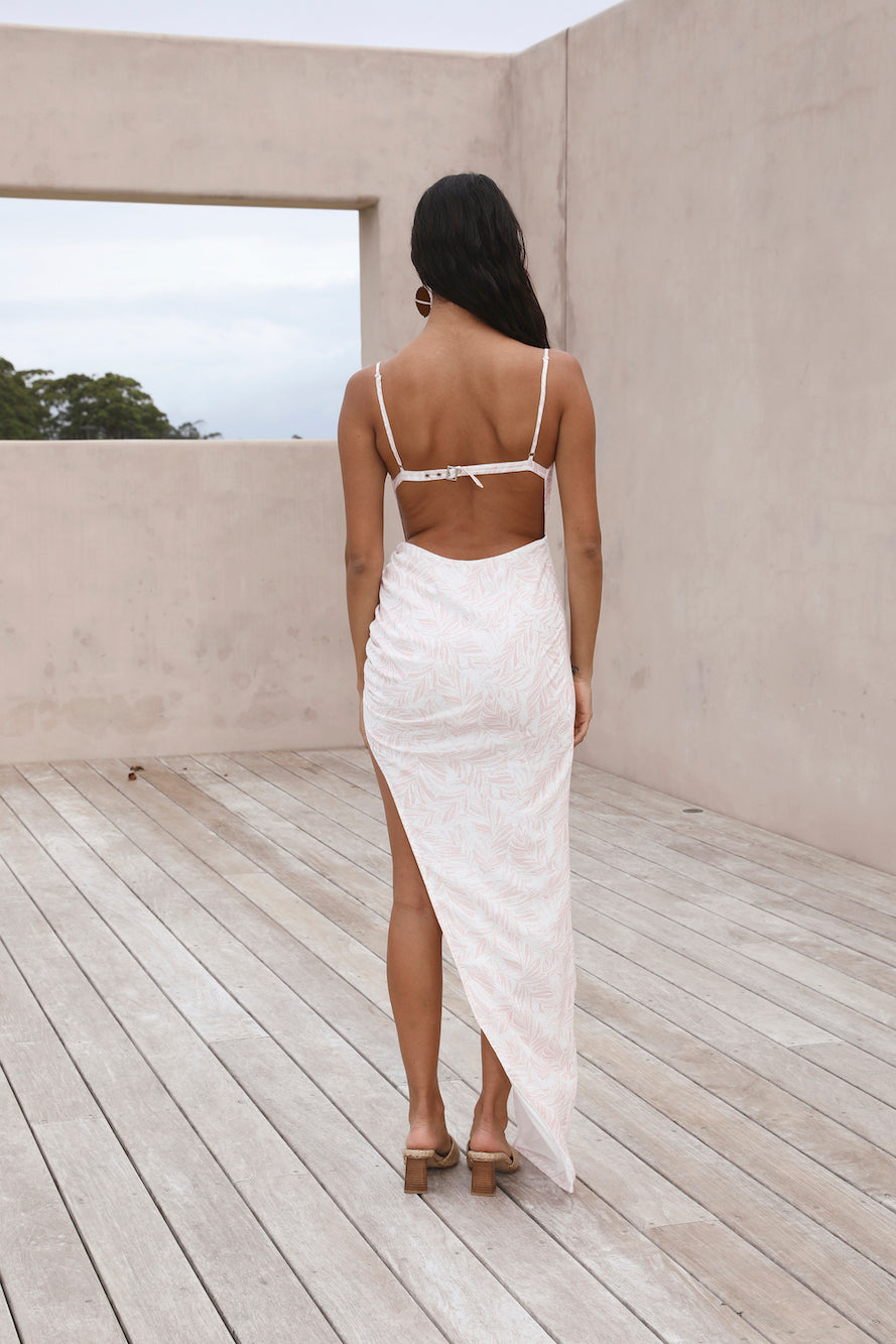 HELLO MOLLY White Sand Oasis Maxi Dress Pink-Seaa Fashion