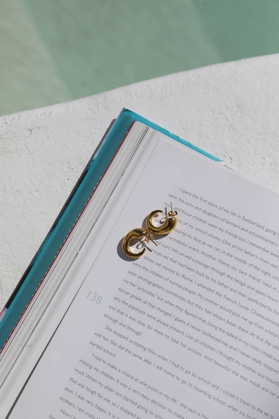 18k Gold Plated Brush With Fate Earrings-Seaa Fashion