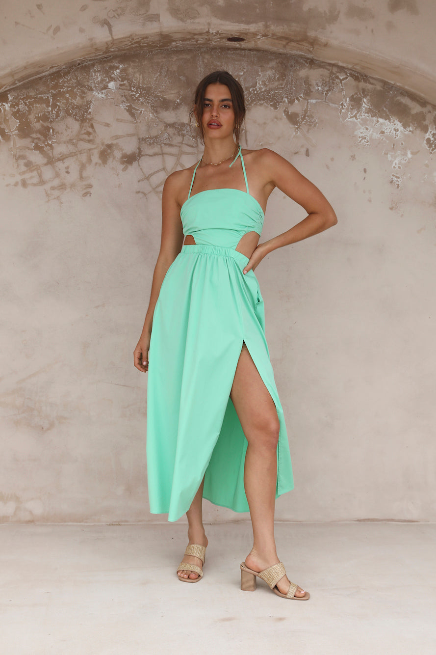 HELLO MOLLY Girls On Vacay Maxi Dress Green-Seaa Fashion