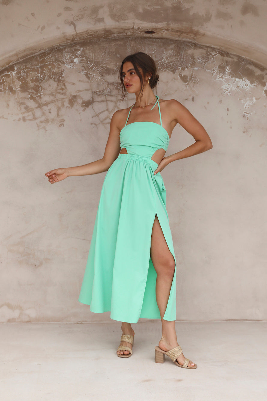 HELLO MOLLY Girls On Vacay Maxi Dress Green-Seaa Fashion
