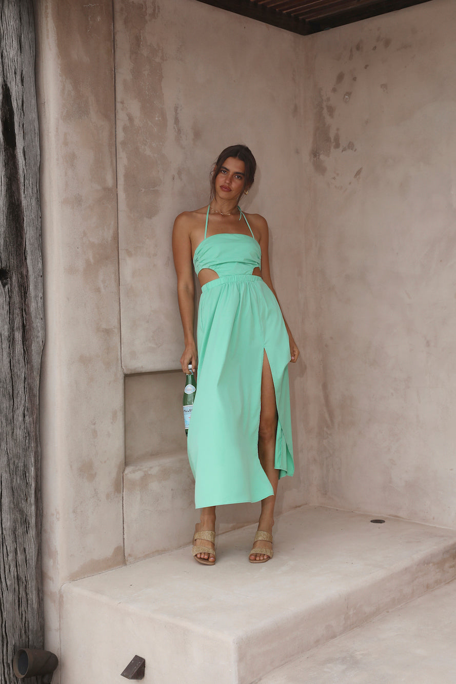 HELLO MOLLY Girls On Vacay Maxi Dress Green-Seaa Fashion