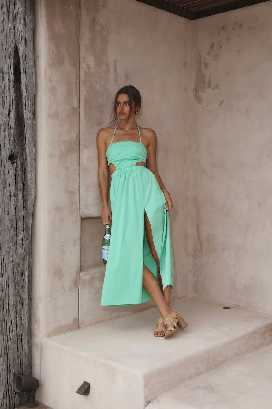 HELLO MOLLY Girls On Vacay Maxi Dress Green-Seaa Fashion