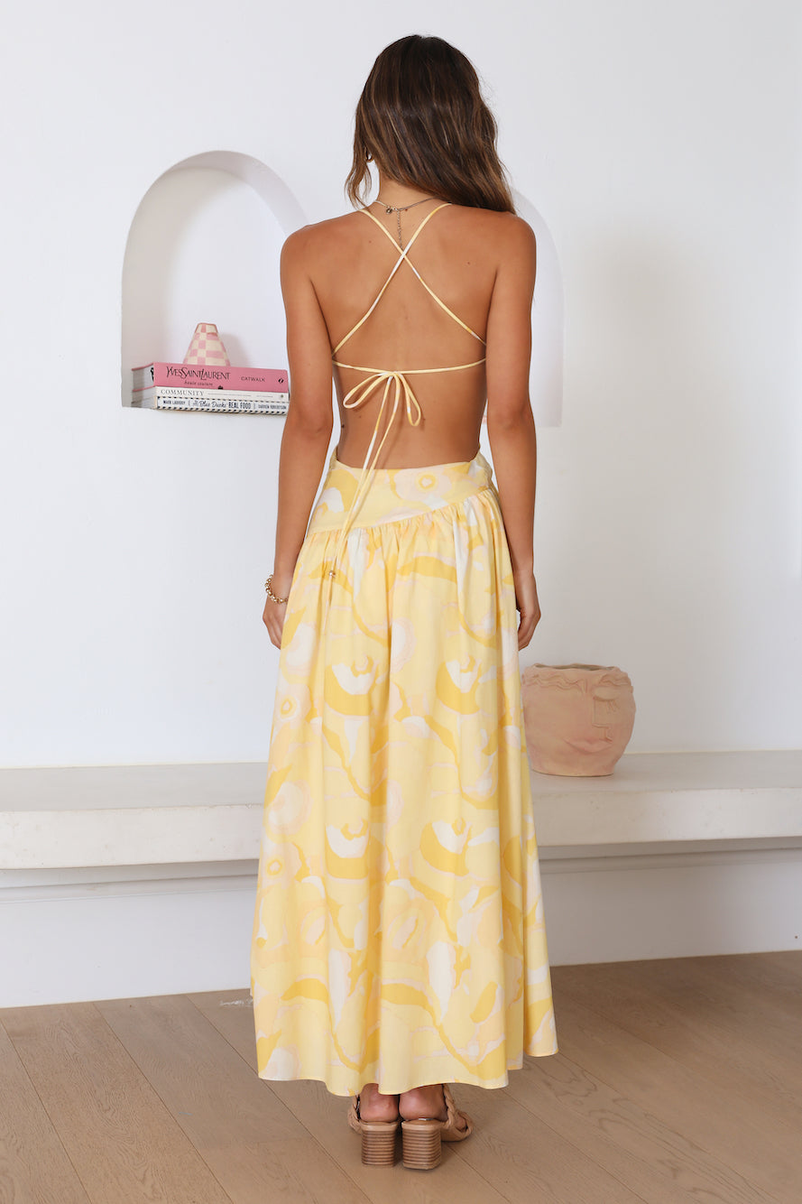 Haze Glow Maxi Dress Yellow-Seaa Fashion