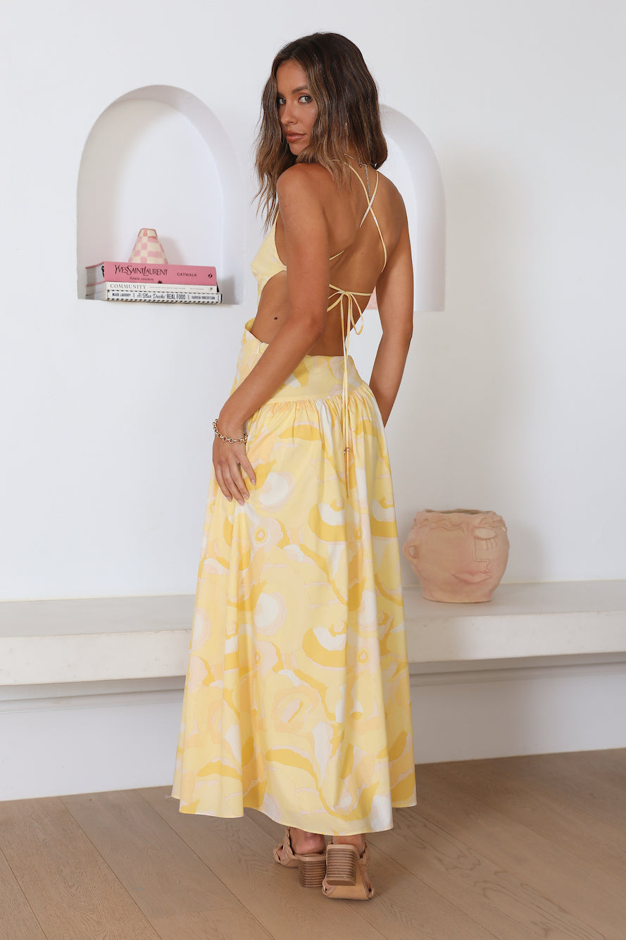 Haze Glow Maxi Dress Yellow-Seaa Fashion