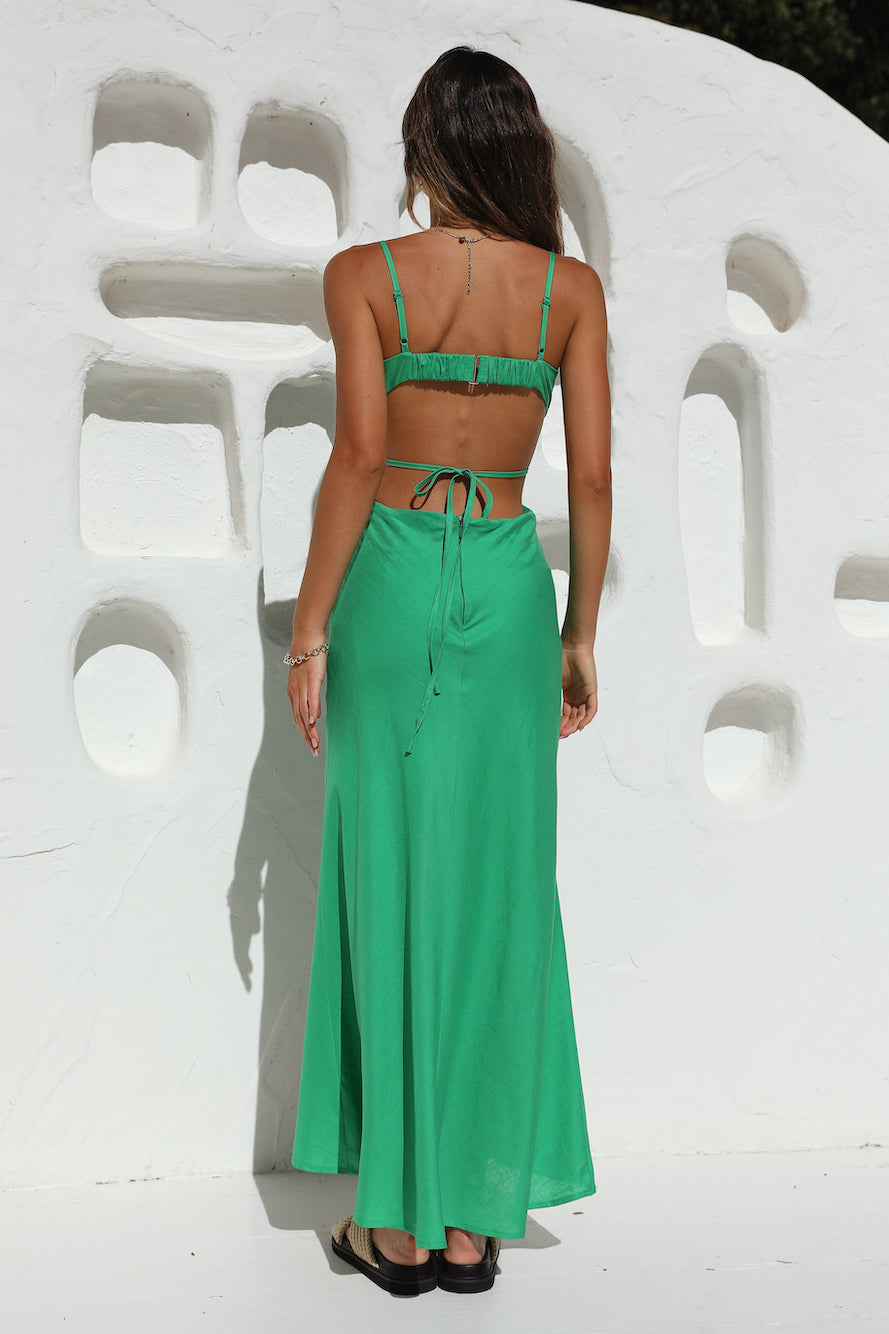 Sunset High Maxi Dress Green-Seaa Fashion