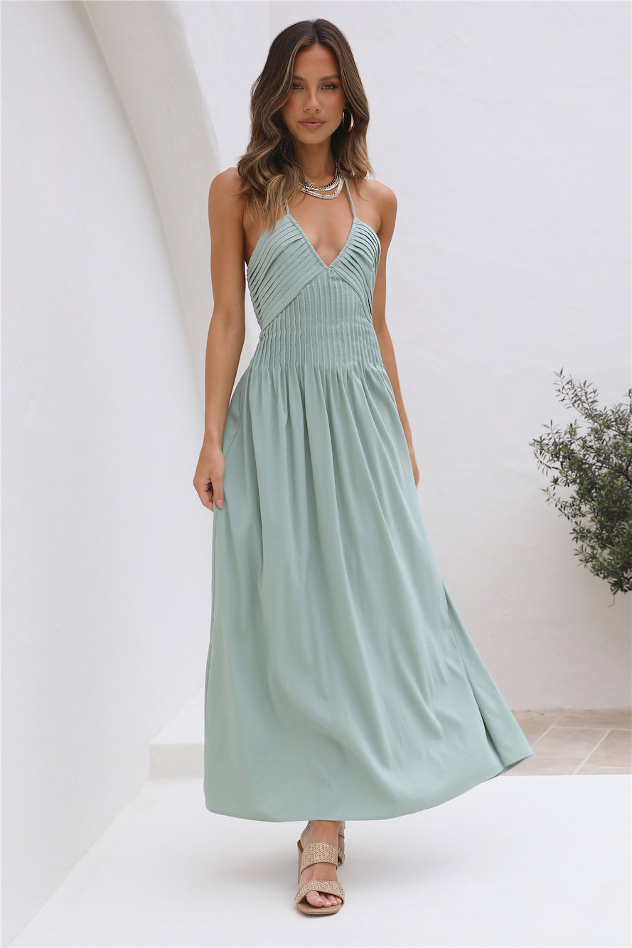 Cross My Heart Maxi Dress Sage-Seaa Fashion