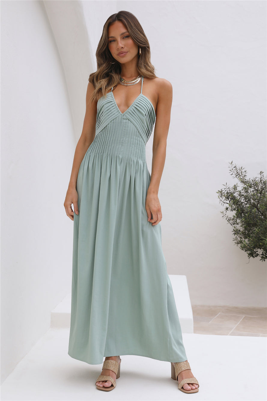 Cross My Heart Maxi Dress Sage-Seaa Fashion