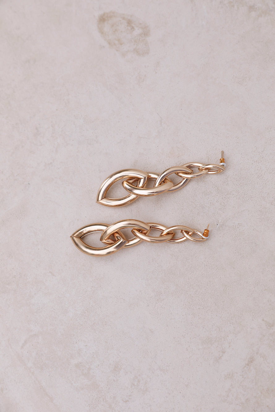 Linked To You Earrings Gold-Seaa Fashion