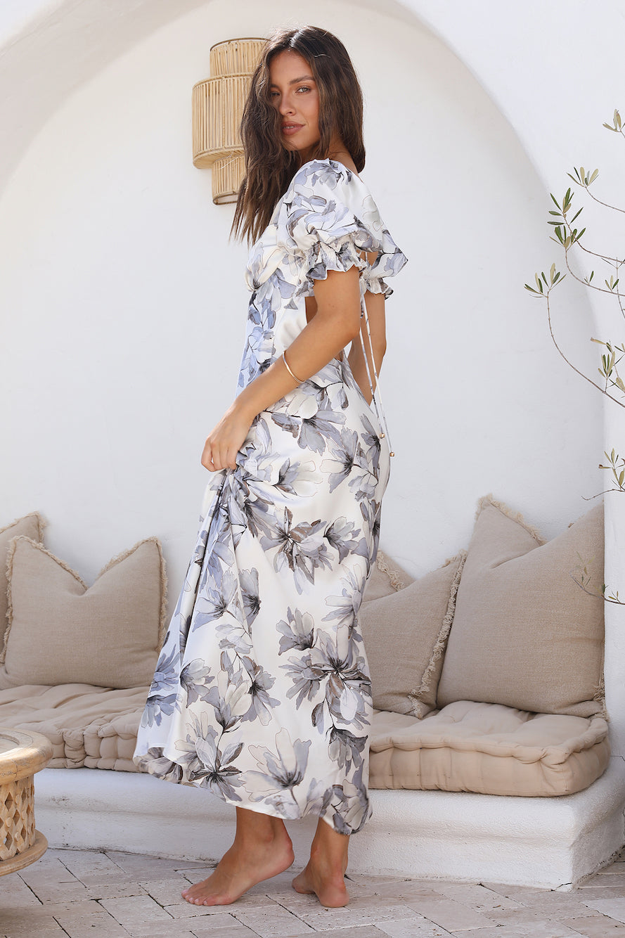 Whimsical Heart Maxi Dress Blue-Seaa Fashion