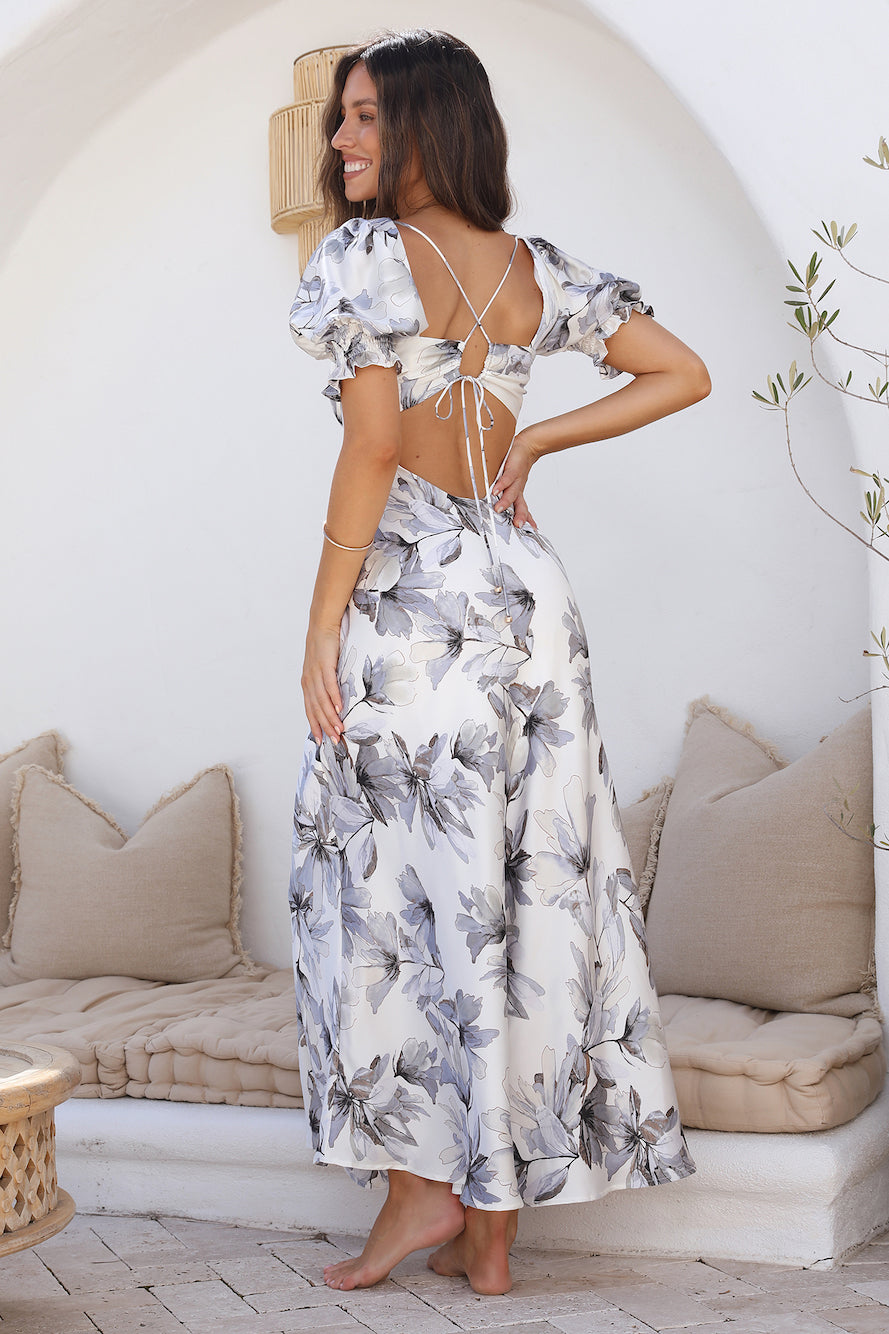 Whimsical Heart Maxi Dress Blue-Seaa Fashion